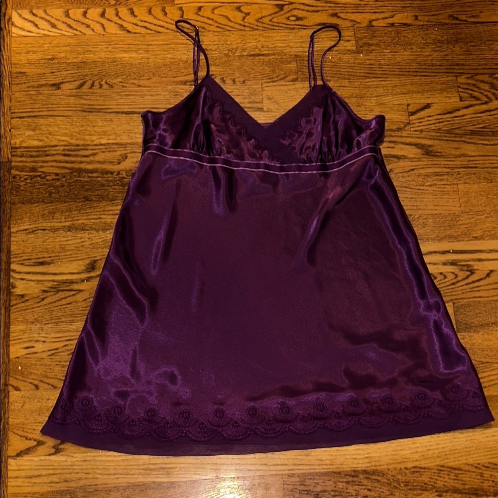 VINTAGE Morgan Taylor Deep Purple Satin Nightgown